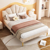 Fabric Upholstered Platform Bed 5 ft King Bed Frame with Headboard in Velvet