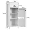 Bathroom Storage Cabinet Floor Standing Wooden Cupboard w/ Single Door & Drawer