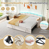 Day Bed LED Upholstered 3ft Single Sofa Bed with Trundle Bed Velvet Fabric Bed