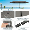 4M Outdoor Table Parasol Patio Umbrella Double-Sided Market Umbrella with Base