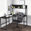 L-Shaped Corner Computer Desk Large PC Table Workstation with Storage Bookcase
