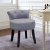 Bedroom Dressing Table Stool Velvet Padded Seat Wooden Legs Makeup Vanity Chair