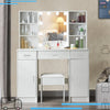 Makeup Dressing Table Set 10 LED Lighted Mirror Vanity Desk w/ Stool 3 Drawers