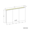 Large Bathroom Mirror Cabinet 1000x600 with LED Demister Shaver Socket 3 Colors
