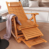 Bamboo Sun Lounger Garden Chair Bed Folding Outdoor Patio Recliner With Headrest