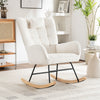 Rocking Chair and Ottoman Set, Fabric Armchair with Footstool for Living Room