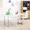 White Modern Large Dining Room Table Kitchen Table Marble Effect Top Steel Legs