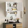 COSTWAY Bathroom Wall Cabinet Hanging Medicine Cabinet w/Towel Bar-White