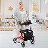 2-in-1 Rollator Walker Foldable Aluminum Alloy Medical Walker with Seat
