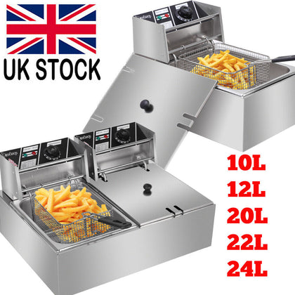 10L /20L /24L Commercial Electric Deep Fat Fryer Chip Single Double Tank Frying