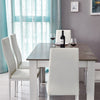Mondeer Dining Table and Chairs Set 6 High Back Faux Leather Chair Grey&White
