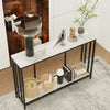 2 Tiers Marble Console Table Narrow Entryway Porch Side Table Partition Cabinet