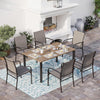 Dining Table Patio Table Garden Outdoor Patio Rectangular Table w/Umbrella Hole