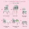 Kids Table & Chair Set Toddler Building Block Table w/ 5-Point Harness