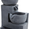3 Cascading Bowl Stone Fountain Garden Water Features Outdoor Decor Solar Light