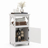74CM Bathroom Cabinet Floor Storage Cabinet Organizer Narrow Side Cabinet White