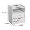 LED Nightstand USB Charger Outlet RGB End Table Versatile 2-Drawer Bedside Table