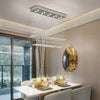 Rectangular Crystal Chandelier Ceiling Lamp Raindrop Light Dining Room Kitchen