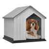 XL Plastic Dog Kennel Pet House Garden Indoor Outdoor Animal Shelter Bed+Door