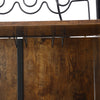 Drinks Cabinet Wine Bar w/ Glass & Bottle Storage | Black Rattan W/ RGB LED