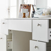 Vanity Desk Set with LED Light Mirror Makeup Vanity Table w/ 7 Drawers Stool