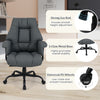 Ergonomic Office Chair PU Leather Computer Chair-Gray