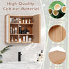 Cabinet Mirror Wall-Mounted Bathroom Mirror w/ Storage Natural