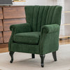 Chenille Upholstered Single Sofa Armchair European-Inspired Curved Leg Wingback