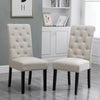 1/2/4/6 Dining Chairs Armchair High Back Linen/Velvet Upholstered Wood Legs Home