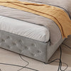 FABRIC UPHOLSTERED STORAGE BED FRAME 4 DRAWERS HEADBOARD DOUBLE SINGLE 4FT6 3FT