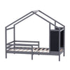 3ft Single Kids House Bed Frame Solid Pine, Grey 197x97cm, Mattress Not Included