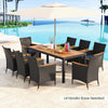 9 PCS Patio Dining Conversation Set with Umbrella Hole Seat Cushion Navy