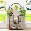 Heavy Duty Large Tall Plant Stand Arched Metal Flower Shelf with Hanging Hooks