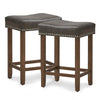 Set of 2 Bar Stools Upholstered Counter Height Saddle Stools PU Leather 60cm