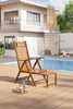 Bamboo Recliner Chair Outdoor Sun Lounger Garden Patio Adjustable Foot Rest UK