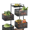 Vegetable Shelf Rack Tier Mobile Kitchen Utility Rotating Storage 6 Cart Trolley