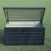 Grey Black Steel Storage Box Garden Cushion Chest Tool Cabinet Outdoor Container