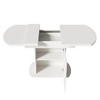 Extendable Oval Dining Table 110/130cm with Storage Compartments, Space-Saving