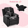 Kids Recliner Chair Adjustable PU Leather Toddler Sofa Chair w/Storage Black
