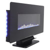 Wall/Freestanding Electric Fireplace LED 7 Flames Curved Glass Heater with Stand