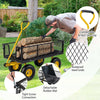 400 kg Utility Metal Wagon Utility Garden Cart with 26 cm Wheels-Black