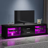 Modern TV Stand High Gloss Doors Entertainment Unit Cabinet With RGB LED Lights