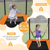 7FT Kids Trampoline Rectangle Toddler Trampoline Swing w/Enclosure Safe Net