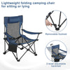 2 in 1 Folding Camping Chair Portable Garden Fishing Chair w/ Cup Holder Armrest