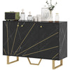 Sideboard Storage Cupboard with Metal Legs for Living Room, Black