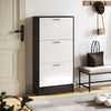 Compact Hallway Shoe Cabinet Wooden 3 Drawer Footwear Shoes Storage Organizer