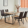 2Pcs Dining Chairs Velvet / Faux Leather Seat Metal Legs Dining room Chair