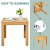 Outdoor Acacia Wood Side Table Garden Backyard Square and Durable End Table