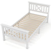 Single Bed 3ft White Solid Pine Wooden Bed Frame w/ 2 Storage Drawers 90x190 cm