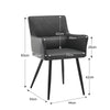 2x Dining Chairs Faux Leather Kitchen Dining Room Chairs Metal Legs Grey